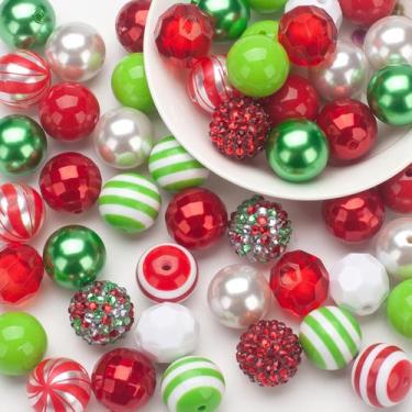 Imagem de Chiclete de Natal Craft Beads Jeacksy 20 mm 50 unidades