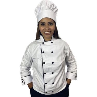 Imagem de Dolmã Feminino Uniforme Ideal Cozinheira Chefe De Cozinha - Eb Confecç
