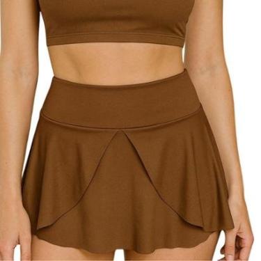 Imagem de Short Saia Esportiva de Cintura Elástica com Bolsos-Feminino