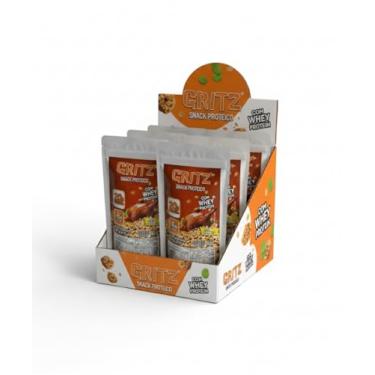 Imagem de GRITZ Snack Proteico com 20g de Proteína, 8 uni Cx Display, Zero Gordura, Sem Glúten, 6g de Fibras, Whey Protein, Sabores Cebola & Salsa e Frango