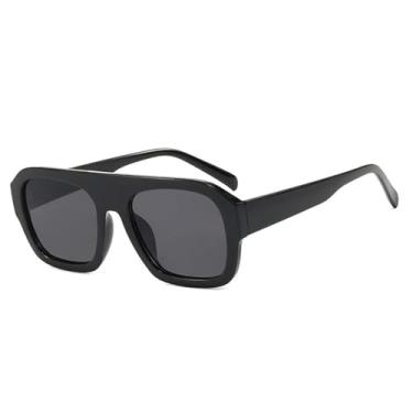 Imagem de Óculos de Sol Femininos UV400 com Degradê em Cores Candy, Estilo Punk Masculino, para Esportes ao Ar Livre, Corrida e Ciclismo, Preto e Cinza