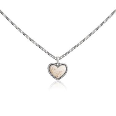 Imagem de Montana West Colar com pingente de coração Wrangler para mulheres, colar de pedras, joia de ouro/prata, Cobre, Turquesa