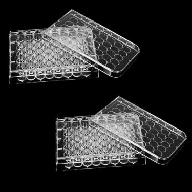Imagem de Bandeja de servir placa de cultura celular de 48 poços, bandeja de enchimento de comprimidos com 2 peças, placa de cultura de tecidos para equipamentos de laboratório (diâmetro dos furos: 1,1 cm)