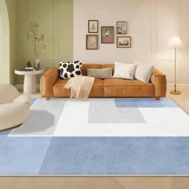 Imagem de Tapetes grandes para sala de estar, estilo simples, antiderrapantes, decoração de quarto, macios, laváveis, para sofá e mesa, fácil de limpar (3,2 x 6,5 pés (100 x 200 cm)/Flanela-8)