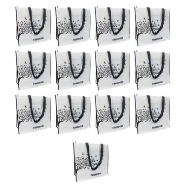 Imagem de Bolsa Ecologica Sacola Ecobag Ombro Kit 13 Unidades Retornavel Mercado