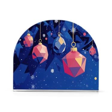 Imagem de Wassud Ornamentos de Natal geométricos porta-guardanapos de acrílico, dispensador de guardanapo de papel moderno em forma de U para mesa, cozinha, sala de jantar, bancada 1 peça (comporta 50-60