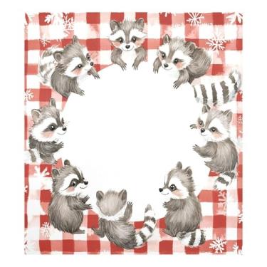 Imagem de STAYTOP Linda guirlanda de Natal guaxinim capa de ímã de lava-louças 58 x 66 cm capas decorativas de geladeira para porta frontal adesivo magnético para máquina de lavar louça painel de geladeira