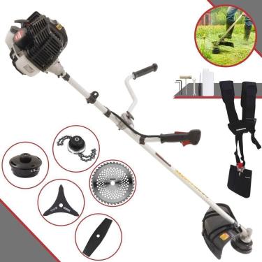 Imagem de Roçadeira Profissional Lateral Kawashima Kw52le À Gasolina 52c 2,5hp 2t + Faca 2 Pontas Duraline 330mm + Faca 40 Dentes