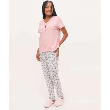 Imagem de Pijama Feminino Estampado Manga Curta Marisa-02032, Rosa, G