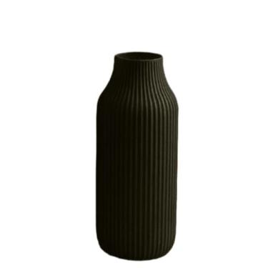 Imagem de Kit 2 Vasos Decorativo Cachepot Estilo Minimalista Moderno Flores Folhagem Plastico - Decoração para Sala, Varanda e Escritório(Preto,1 unidade 23cm)