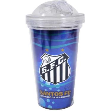 Imagem de Copo De Plástico Com Canudo 450ml Santos-Unissex