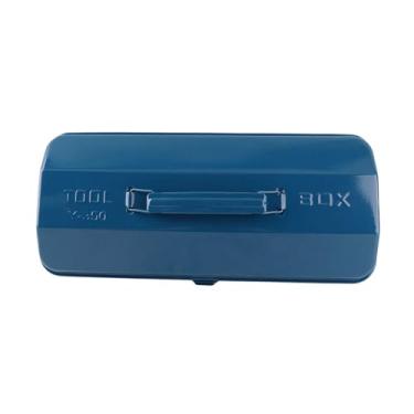 Imagem de Generic Caixa de Ferramentas de Ferro, Recipiente de Armazenamento de Ferramentas de Reparo Resistente para Trabalhador de Manutenção, Abertura e Fechamento de 180 Graus para Loja de Garagem