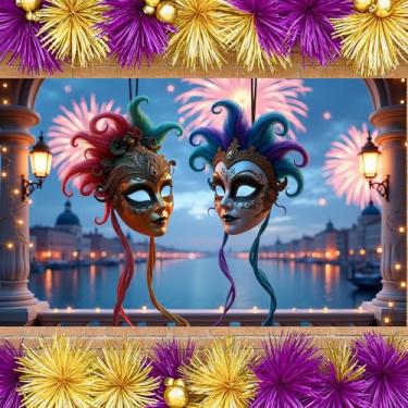 Imagem de Banner de carnaval de evento máscara intrincada festival para celebração noturna decoração de festival