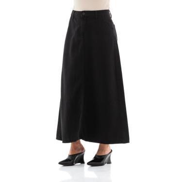 Imagem de Saia Jeans Feminina Arauto Evasê Black-Feminino