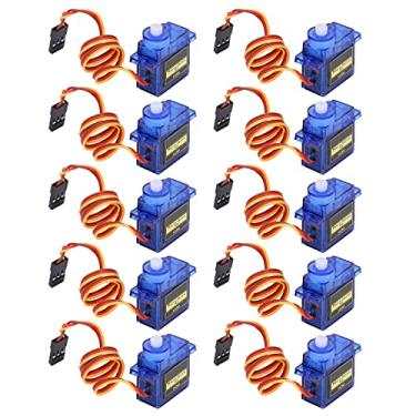 Imagem de Naroote Módulo Servo Motor Micro DIY 10 Unidades para Controle Remoto de Avião Modelo SG90, Material ABS Boa Durabilidade, Compatível Com JR FUTABA para Testes de Robótica