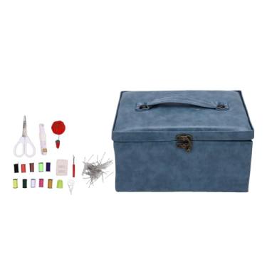 Imagem de HEEPDD Cesta de Costura Com Tampa, Organizador de Caixa de Costura Portátil de Camada Dupla Com Compartimento e Alça Cesta de para Suprimentos de Tesoura Fita Métrica