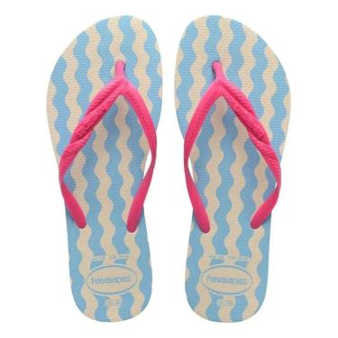 Imagem de Chinelo Havaianas Fantasia II Feminino - Bege e Azul - 33/34-Feminino