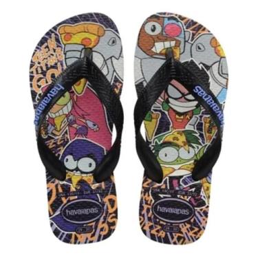 Imagem de Chinelo Infantil Havaianas Top Warner Jovens Titãs Menino - Preto, 27/