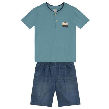 Imagem de Conjunto infantil menino palmeira Mundi, 6, Azul