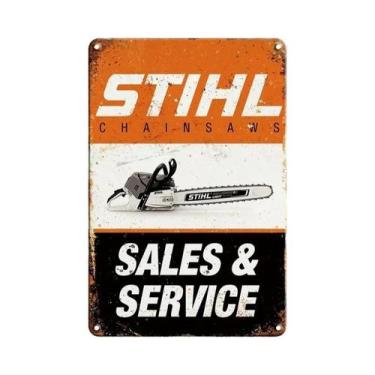 Imagem de Placa De Metal Retro Da Marca Stihl, Placa Vintage Para Decoração De M