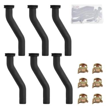 Imagem de SPEEDWOX 6 peças de mangueira de vácuo de borracha para trator e bomba de vácuo, linha de vácuo de borracha e 6 braçadeiras elásticas de diâmetro interno de 9 mm, compatível com motores de cortador de