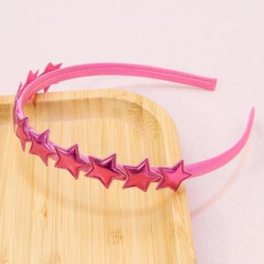Imagem de Tiara De Cetim PU Em Formato De Estrela Para Meninas - Acessório De Ca