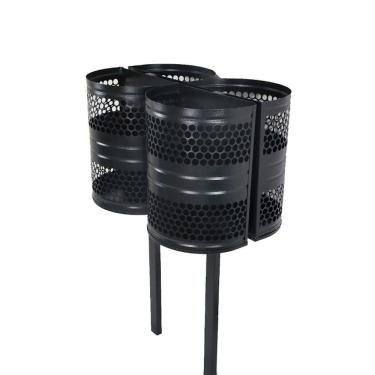 Imagem de Lixeira Polônia 4 Cestos Parque Calçada Rua Tela Moeda 120cm