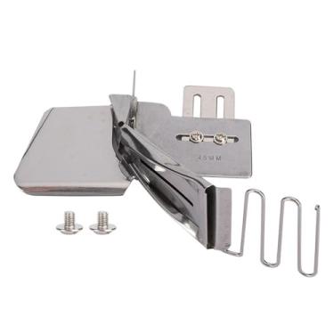 Imagem de MOPFOL Barra de costura de ferro prata de 5,91 polegadas, ferramenta de bainha de 4 dobras, acessório de fichário de fita industrial para máquinas de ponto fixo (45 mm)