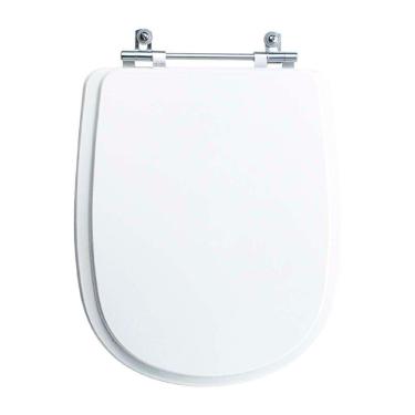 Imagem de Assento Sanitário Tampa De Vaso Branco Mdf Laqueado Paris Para Bacia Ideal Standard