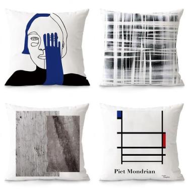 Imagem de Conjunto de fronhas de arte abstrata moderna 35x35cm (conjunto de 4) -