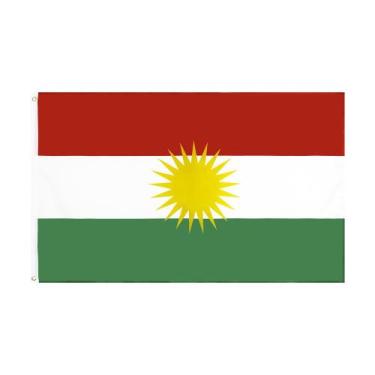 Imagem de Bandeira Kurdistan Premium Poliéster 150x90cm - Yiweisai