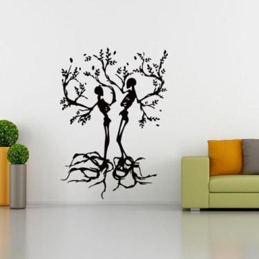 Imagem de Adesivos de parede Halloween Skeleton Tree PVC 37x80cm - yiweisai
