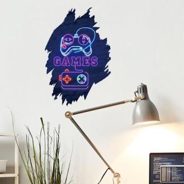 Imagem de Adesivos de parede Neon Game Controller Cartoon Gaming PVC 20x30cm - y