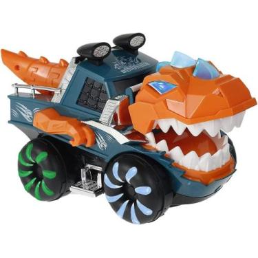 Imagem de Caminhão de dinossauro de brinquedo alimentado por bateria com luz e m