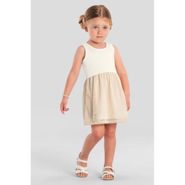 Imagem de Vestido infantil menina com tule Brandili -Natural-Feminino