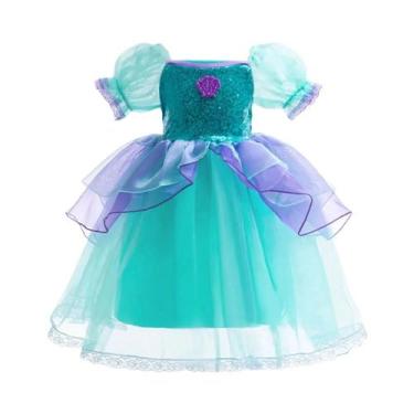 Imagem de Vestido De Festa Para Menina Pequena Com Tema De Sereia, Vestido De Ma