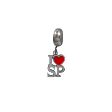 Imagem de Pingente I Love SP Aço Inóx Antialérgico Pulseiras Berloques - Pulseir
