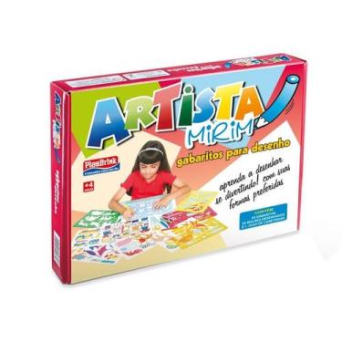 Imagem de Jogo Artista Mirim Gabaritos 5 Moldes + Jogo de Canetinhas - Plasbrink