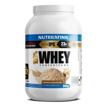 Imagem de 100% Whey Protein Nutrilatina 900g, Creme de Baunilha