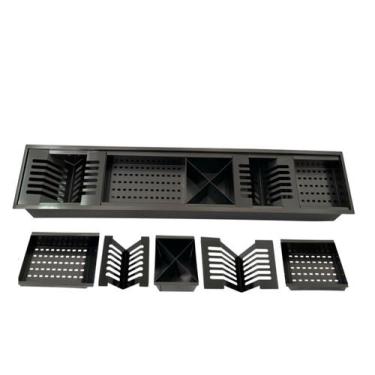 Imagem de Calha Canal Escorredor Gourmet Canal Organizador 120cm Preta - STILLUS