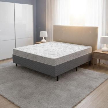 Imagem de Conjunto Box Casal Ecoflex D23 138 x 188cm Conforto e Qualidade, Cinza