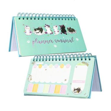 Imagem de Agenda Planner Semanal Diario Completa Não Datada Para Mesa - te, Verd