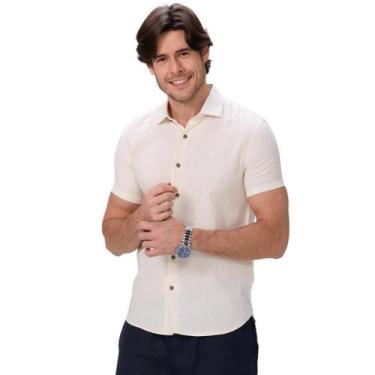 Imagem de Camisa sallo elegance linho masculino ref: sal10107249, Cru, 6