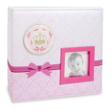 Imagem de Album 200 fotos 10x15 bebe tecido princesa rosa - ical 809