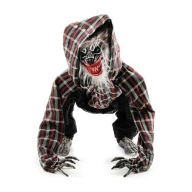 Imagem de Enfeite Halloween Assustador Lobo Mau Com Som e Movimento - Fantasias 