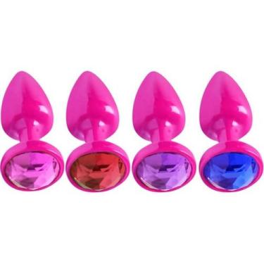 Imagem de Plug anal rosa com pedra diversão ao cubo - sexy import, Rosa