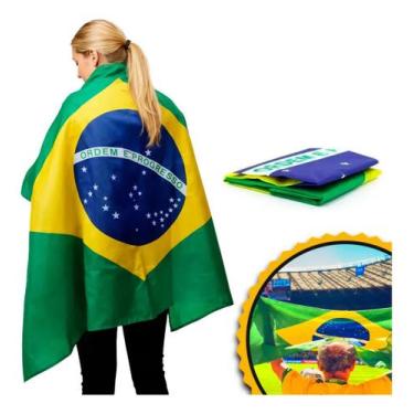 Imagem de Bandeira Do Brasil Grande 1,50 x 0,90cm para bastao metro Poliéster - 