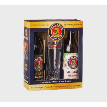 Imagem de Cerveja paulaner kit dunkel + weissbier 500ML + 1 copo