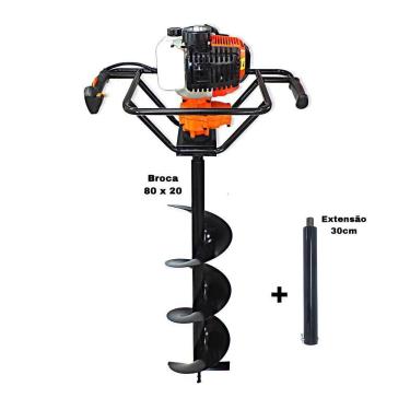 Imagem de KIT Perfurador de Solo Vulcan VPS520 2T 52CC 2,5HP Com Broca 80x20cm + Extensão 30cm co...