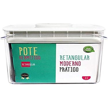 Imagem de Gedex Pote Hermético Retangular com Botão para Vedação 1 Litro ECO-727 Transparente